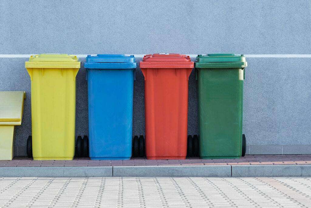 Trash and recycle bins