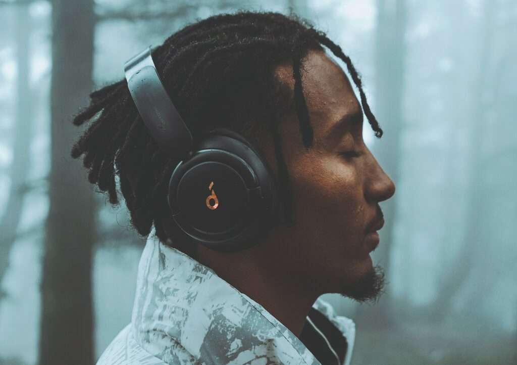 man in headphones