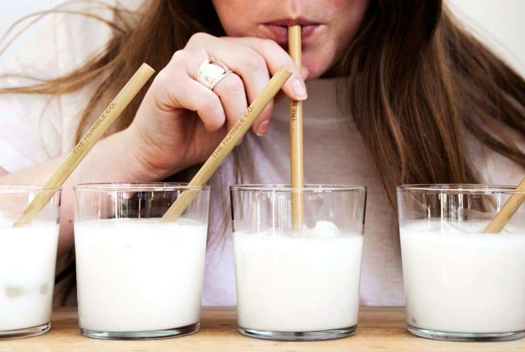 Drinking milk 