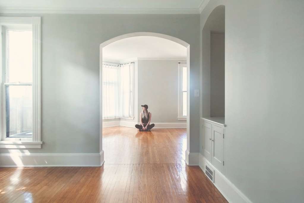 woman in empty house