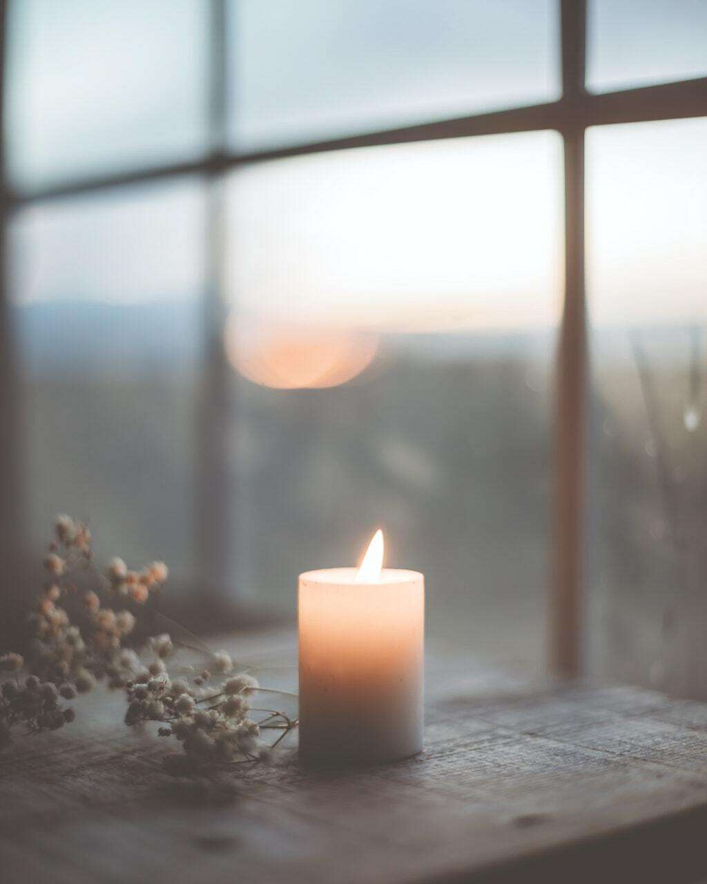 candle by window