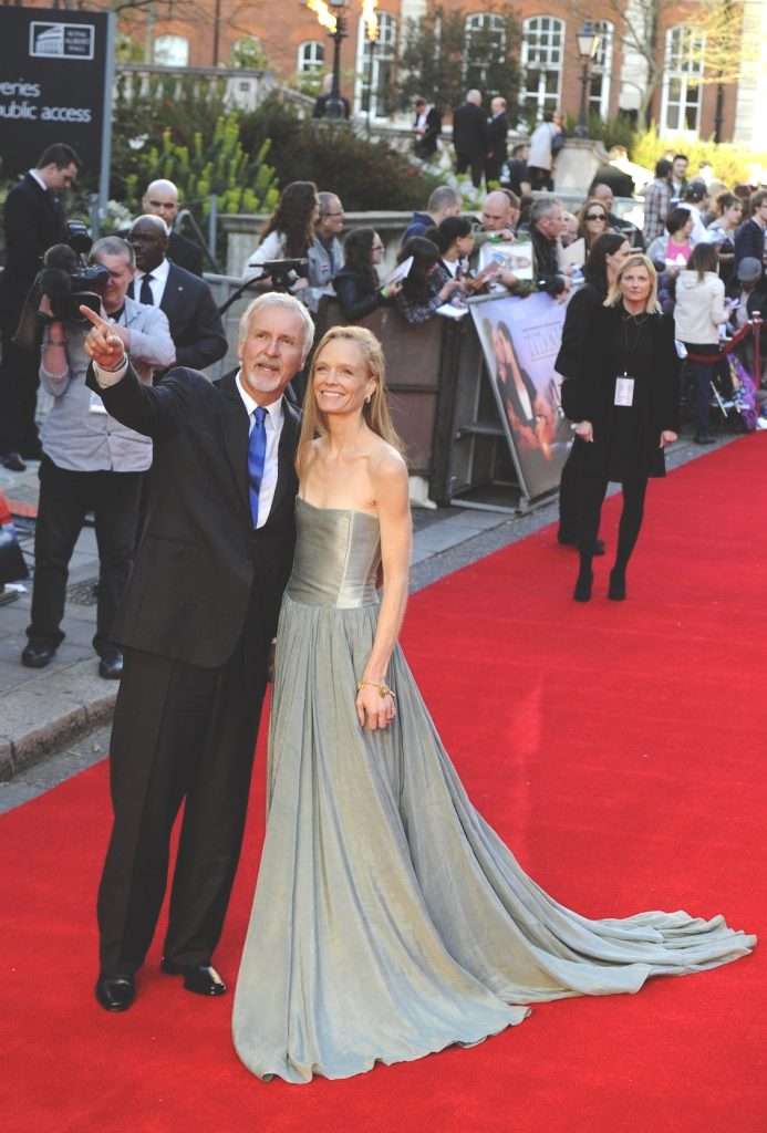 James Cameron and Suzy Amis Cameron on the red carpet for the Titanic 3D launch