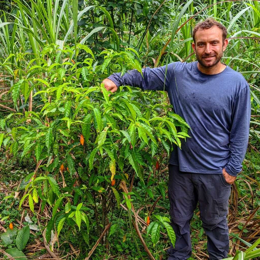 Root Healing Center co-founder Ryan Rich with iboga plants 