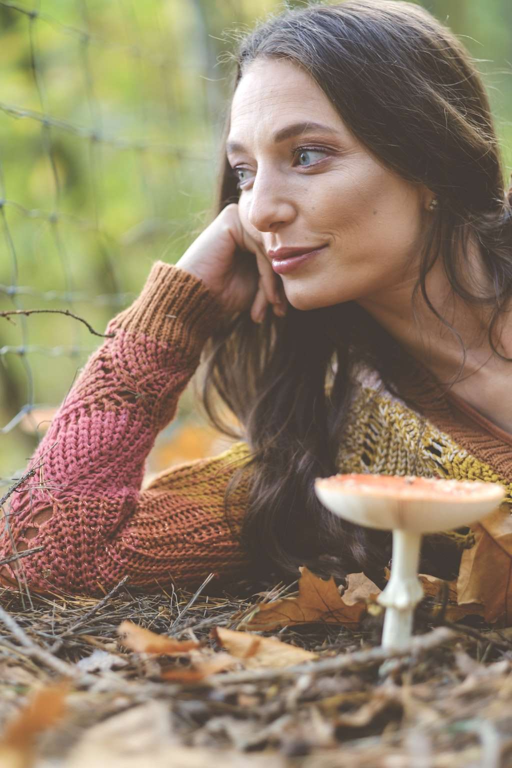 woman with a mushroom