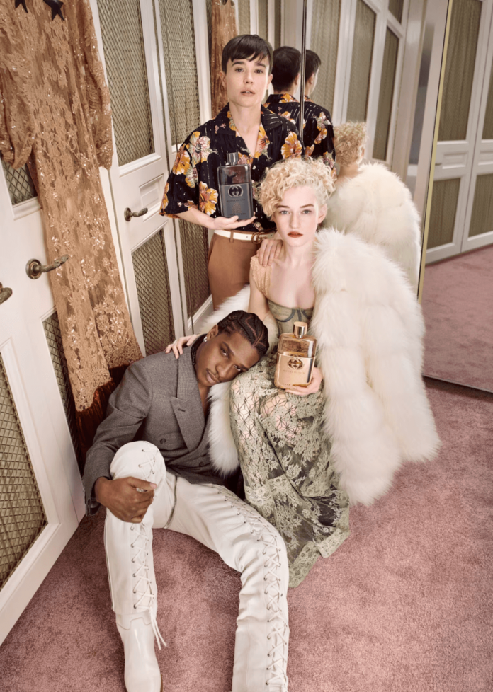 A$AP Rocky, Julia Garner, and Elliot Page for Gucci