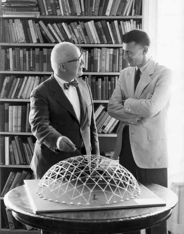 Buckminster Fuller demonstrates his dome 