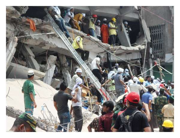 Rescue at the Rana Plaza collapse in 2013