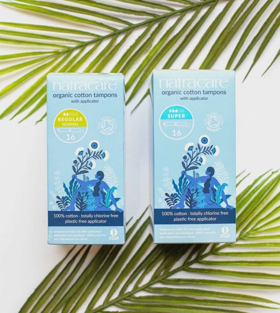 Natracare organic tampons boxes