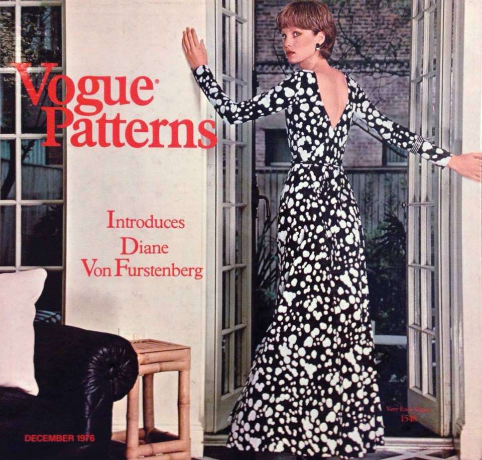 A 1976 Vogue Patterns features the DVF wrap dress 