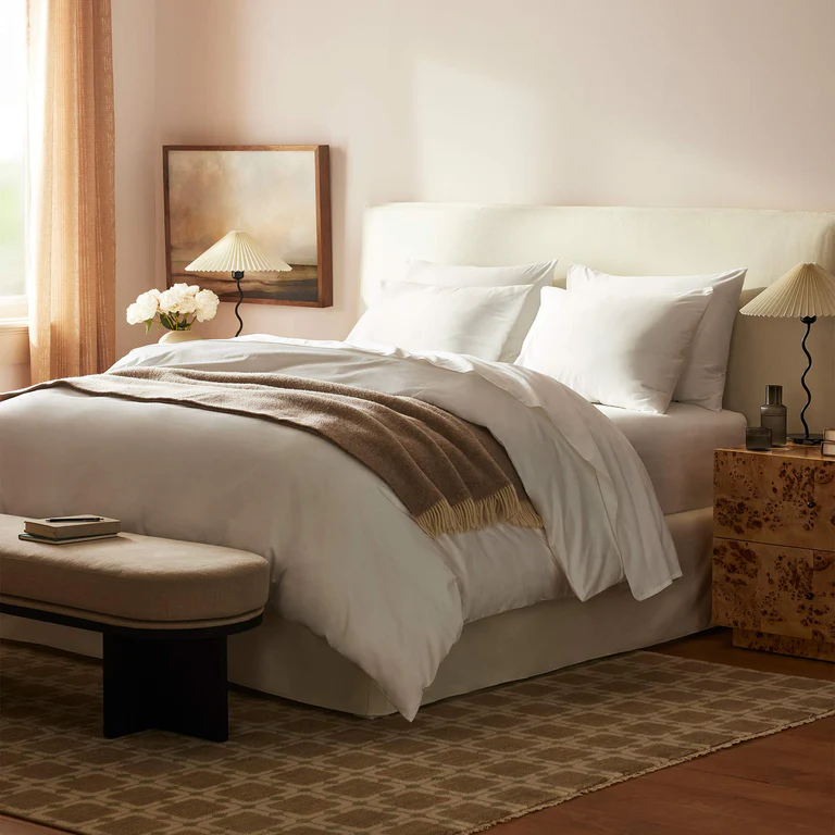 Bed featuring Brooklinen duvet