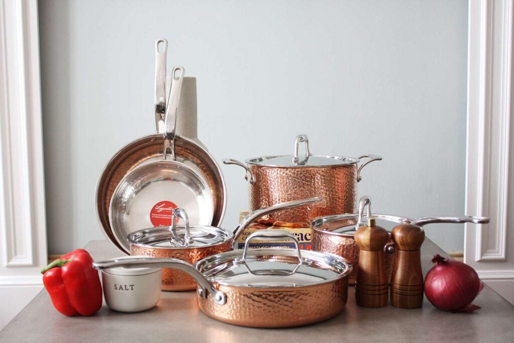 Lagostina copper pots and pans.