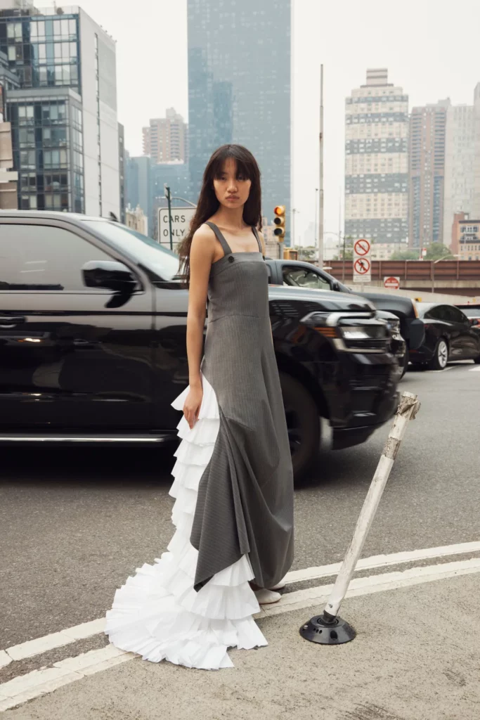 Model on street in Ashlyn.